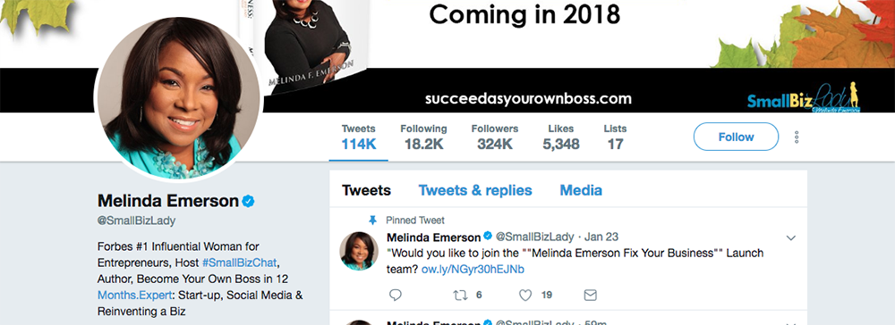 Melinda Emerson's twitter page.
