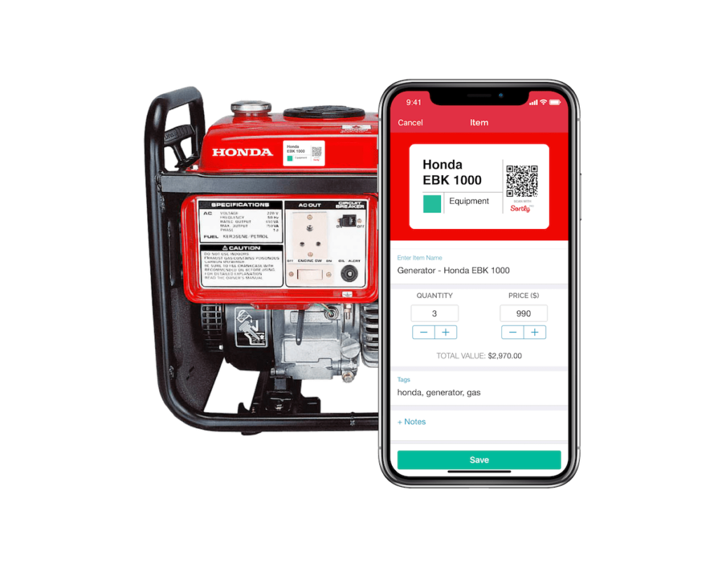 A barcode generator easily creates a label for an automotive part.